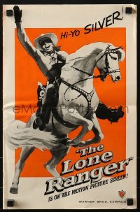 3x744 LONE RANGER pressbook 1956 cool art of Clayton Moore & Silver leaping out of the poster!