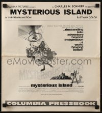 3x797 MYSTERIOUS ISLAND pressbook 1961 Ray Harryhausen, Jules Verne sci-fi, cool balloon art!