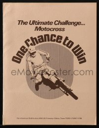 3x815 ONE CHANCE TO WIN pressbook 1976 motocross motorcycle racing, the ultimate challenge!