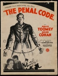 3x829 PENAL CODE pressbook 1932 different art of convict Regis Toomey wearing shackles!