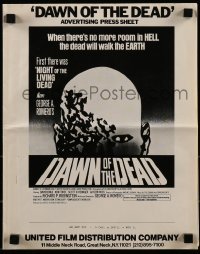 3x500 DAWN OF THE DEAD pressbook supplement 1979 George Romero, no more room in HELL for the dead!