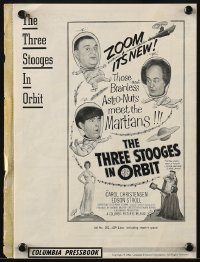 3x933 THREE STOOGES IN ORBIT pressbook 1962 astro-nuts Moe, Larry & Curly-Joe meet sexy Martians!