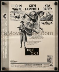 3x952 TRUE GRIT pressbook 1969 John Wayne as Rooster Cogburn, Kim Darby, Glen Campbell