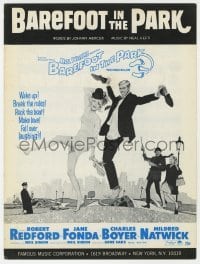 3x208 BAREFOOT IN THE PARK sheet music 1967 Robert Redford & sexy Jane Fonda, the title song!