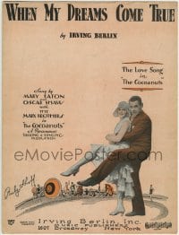 3x220 COCOANUTS sheet music 1929 Irving Berlin, Oscar Shaw & Mary Eaton, When My Dreams Come True!
