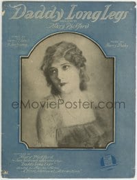 3x221 DADDY LONG LEGS sheet music 1919 wonderful E.E. Walton art of Mary Pickford, the title song!