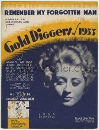 3x230 GOLD DIGGERS OF 1933 sheet music 1933 Joan Blondell, Harris art, Remember My Forgotten Man!