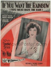 3x250 MY MAN sheet music 1929 Fanny Brice, If You Want The Rainbow You Must Have The Rain!