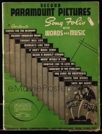 3x203 SECOND PARAMOUNT PICTURES SONG FOLIO 9x12 song book 1938 with words and music from movies!