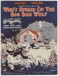 3x261 THREE LITTLE PIGS sheet music 1933 Walt Disney cartoon, Who's Afraid of the Big Bad Wolf!