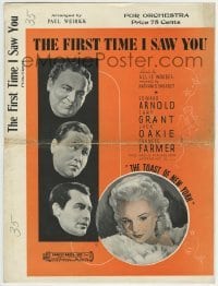 3x264 TOAST OF NEW YORK sheet music 1937 art of Frances Farmer, The First Time I Saw You!