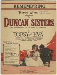 3x266 TOPSY & EVA sheet music 1927 Duncan Sisters as famous Stowe characters, Rememb'ring!