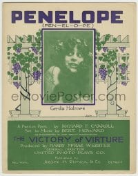 3x268 VICTORY OF VIRTUE 11x14 sheet music 1915 Gerda Holmes, Penelope, Dulin art of grapevines!