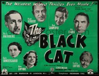 3x103 BLACK CAT 17x22 English trade ad 1941 portraits of Basil Rathbone, Bela Lugosi & top cast!