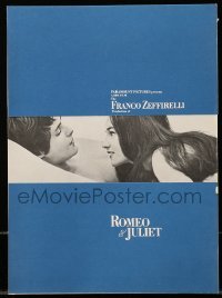 3x071 ROMEO & JULIET promo brochure 1969 Zeffirelli's version of Shakespeare's play, different!