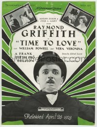 3x122 TIME TO LOVE English trade ad 1927 Raymond Griffith, William Powell, Vera Veronina
