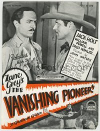 3x124 VANISHING PIONEER English trade ad July 18, 1928 Jack Holt, William Powell, Zane Grey