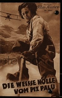 3x492 WHITE HELL OF PITZ PALU Austrian program R1936 directed by G.W. Pabst, Leni Riefenstahl