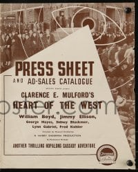 3x513 HEART OF THE WEST English pressbook 1936 William Boyd as Hopalong Cassidy, James Ellison!