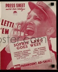 3x522 SOPHIE LANG GOES WEST English pressbook 1937 reformed jewel thief Gertrude Michael!