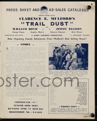 3x523 TRAIL DUST English pressbook 1936 William Boyd as Hopalong Cassidy, James Ellison, Gabby