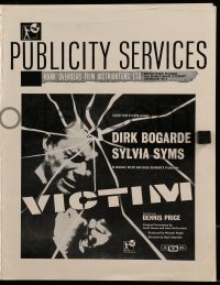 3x525 VICTIM English pressbook 1962 homosexual Dirk Bogarde is blackmailed, directed by Basil Dearden!