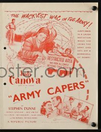 3x526 WAC FROM WALLA WALLA English pressbook 1952 Judy Canova, Queen of the Cowgirls, Army Capers!