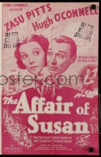 3x536 AFFAIR OF SUSAN pressbook 1935 Zasu Pitts & Hugh O'Connell on New York's Coney Island!