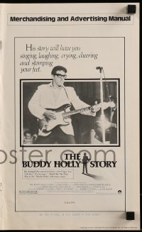 3x578 BUDDY HOLLY STORY pressbook 1978 great images of Gary Busey performing on stage with guitar!