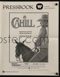 3x583 CAHILL int'l pressbook 1973 United States Marshall big John Wayne, great cowboy images!