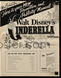 3x596 CINDERELLA pressbook R1957 Disney's classic musical cartoon, the greatest love story ever told!
