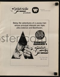3x599 CLOCKWORK ORANGE pressbook 1973 Stanley Kubrick classic, Malcolm McDowell, rated R!