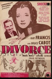3x623 DIVORCE pressbook 1945 Kay Francis with puppet grooms, Bruce Cabot, Helen Mack!