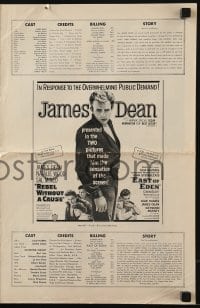 3x628 EAST OF EDEN/REBEL WITHOUT A CAUSE pressbook 1957 James Dean, overwhelming public demand!