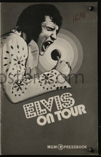 3x630 ELVIS ON TOUR pressbook 1972 classic artwork of Elvis Presley singing into microphone!
