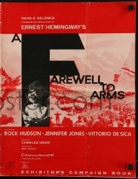 3x640 FAREWELL TO ARMS pressbook 1958 Rock Hudson, Jennifer Jones, Ernest Hemingway, World War I!