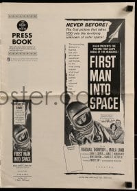 3x645 FIRST MAN INTO SPACE pressbook 1959 the most dangerous & daring mission, cool astronaut art!