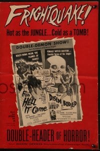 3x654 FROM HELL IT CAME/DISEMBODIED pressbook 1957 horror hot as the JUNGLE, cold as a TOMB!