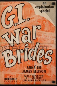 3x658 G.I. WAR BRIDES pressbook 1946 James Ellison, pretty Anna Lee, World War II romance!
