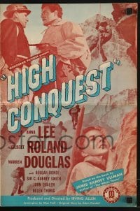 3x693 HIGH CONQUEST pressbook 1947 pretty Anna Lee in mountaineering adventure w/Gilbert Roland!