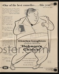 3x695 HOBSON'S CHOICE pressbook 1954 David Lean, great Al Hirschfeld art of Charles Laughton!