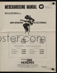 3x720 JIMI HENDRIX pressbook 1973 cool artwork of the rock & roll guitar god!
