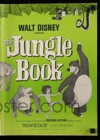 3x723 JUNGLE BOOK pressbook 1967 Walt Disney cartoon classic, contains cool ad pad section!