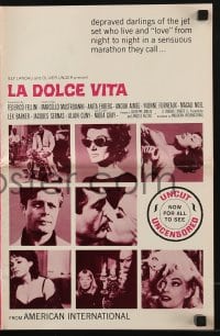 3x730 LA DOLCE VITA pressbook R1966 Federico Fellini, Marcello Mastroianni, sexy Anita Ekberg!