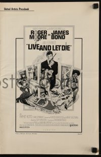 3x741 LIVE & LET DIE pressbook 1973 Roger Moore as James Bond, art by Robert McGinnis!