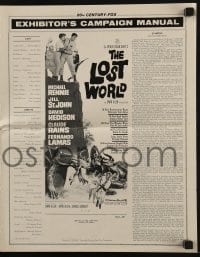 3x746 LOST WORLD pressbook 1960 Michael Rennie battles dinosaurs in the Amazon Jungle!