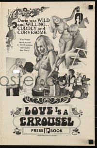 3x751 LOVE IS A CAROUSEL pressbook 1970 she was wild and willing.. cuddly and curvesome!