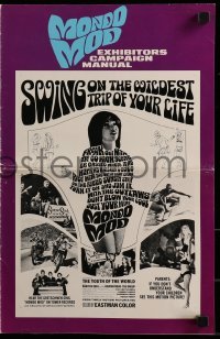 3x784 MONDO MOD pressbook 1967 teen hippie mod youth surfing drugs documentary!