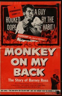 3x786 MONKEY ON MY BACK pressbook 1957 Cameron Mitchell chooses woman over dope & kicks the habit!