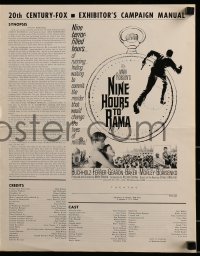 3x806 NINE HOURS TO RAMA pressbook 1963 Saul Bass-like art of man running over pocket watch!